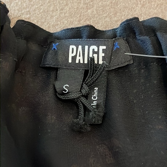 PAIGE Alexius Blouse In Black Multi - 98% Silk- Size S - Picture 6 of 12